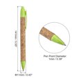 thumbnail image 2 of Uxcell Wheat Straw Pens Black Ink Cork Recycle Ballpoint Pens, Green 20 Pack, 2 of 7