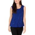 thumbnail image 4 of Jm Collection Petite Sequined Jacquard Shell (Bright Saphire, PM), 4 of 5