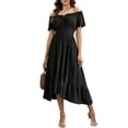 thumbnail image 2 of Women's Medieval Ruffle Dress Renaissance Costume Off Shoulder Bell Sleeve Peasant Pirate Dress, 2 of 8