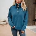 thumbnail image 2 of Bibifish Womens Sweaters Soft Knit Long Sleeve Stand Collar Sweaters With Button Detail Oversized Cozy Fall Winter Workout Casual Pullover Tops, 2 of 9