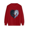 thumbnail image 3 of Luxalzxs Valentine Shirts for Women Casual Horse Heart-Shaped Print Raglan Long Sleeve Blouse Tops Sweatshirt Valentines Day Outfit, 3 of 4