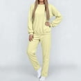 thumbnail image 6 of Rotm Jogging Suits for Women Two Piece Sets Lounge Sets for Women Sweatsuits Sweatpants Womens Oversized Sweatshirt Fall Outfits Light Yellow,2XL, 6 of 7
