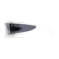 thumbnail image 4 of Windbreaker Side Panel Lens Flat Top Narrow Rectangle Sunglasses Clear Black, 4 of 4