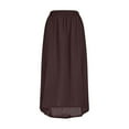 thumbnail image 2 of Maoxin Womens Skirts Women's High Waisted Elastic Pleated Split Skirt ,Brown,S, 2 of 6