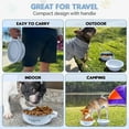 thumbnail image 4 of HANARA 2-in-1 Insulated Stainless Steel Dog Bowl with Extra Collapsible Lid and Handle for Dog Cat Pet | Non Slip Rubber Bottom | Portable, Great for Indoor, Outdoor| 30 OZ (Plus 20 oz) (Blue), 4 of 8