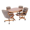 thumbnail image 6 of Caster Chair Company 5-Piece 42x[54/72] Caster Dining Set Wood Edge Laminate Table Top & Tawny Chairs, 6 of 13