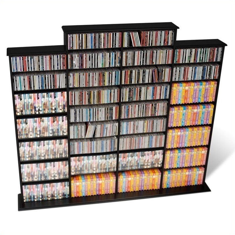 Prepac Quad 64 CD DVD Wall Media Storage Rack In Black Walmart 