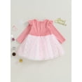 thumbnail image 4 of Cenuakty Baby Girls Autumn A-line Dresses, Long Sleeve O Neck Dot Print Tulle Patchwork Dresses for Everyday Wear, 4 of 9