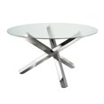 thumbnail image 1 of Table à manger ronde Base en acier argenté poli, 1 of 1