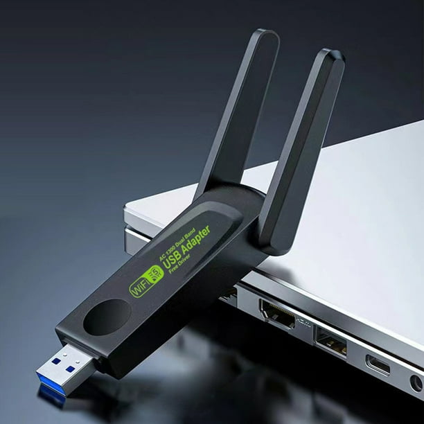 Tarjeta De Red Inalámbrica Tarjeta de red WiFi de 1300Mbps Antena externa 2.4GHz 5GHz Banda dual para PC portátil