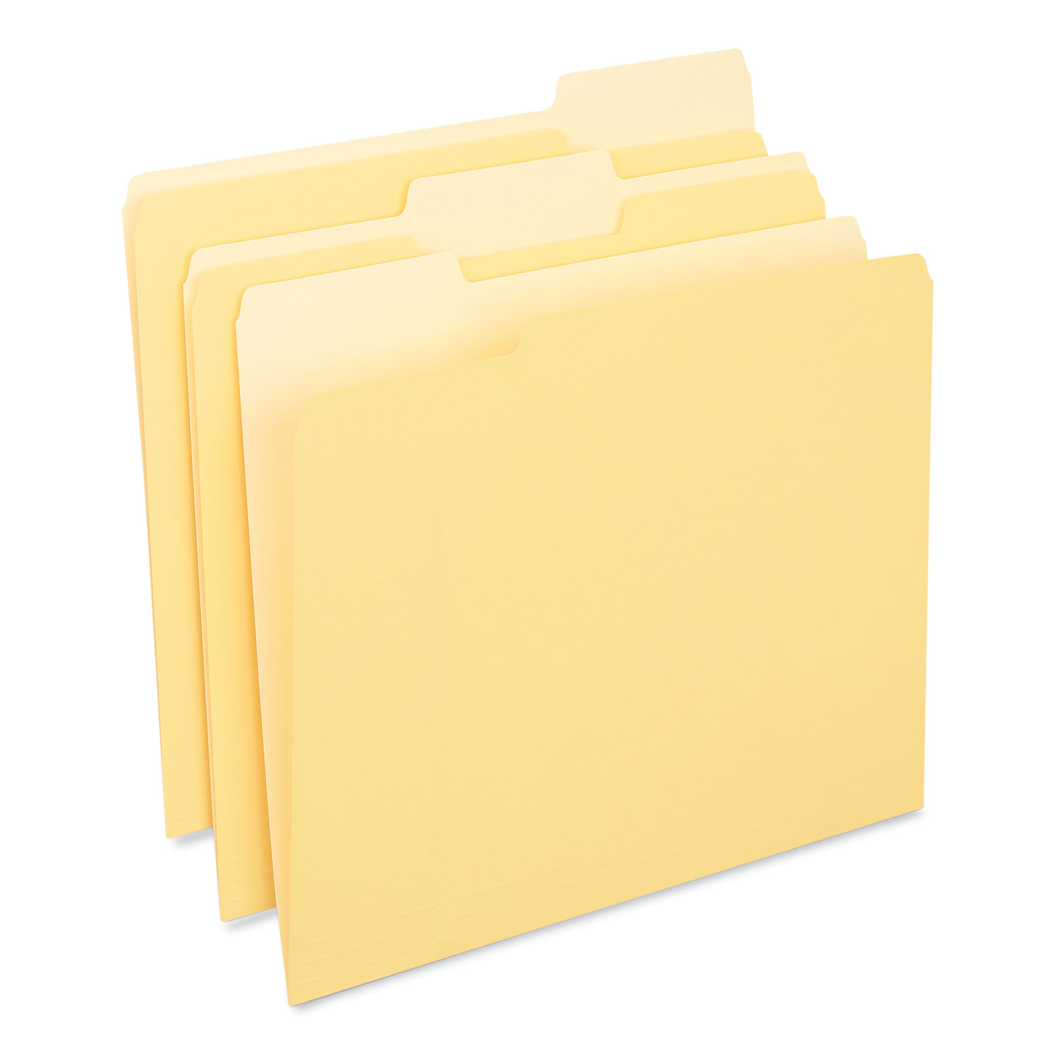 Universal Deluxe Colored Top Tab File Folders, 1/3-Cut Tabs, Letter Size, Yellowith Light Yellow, 100/Box (10504)