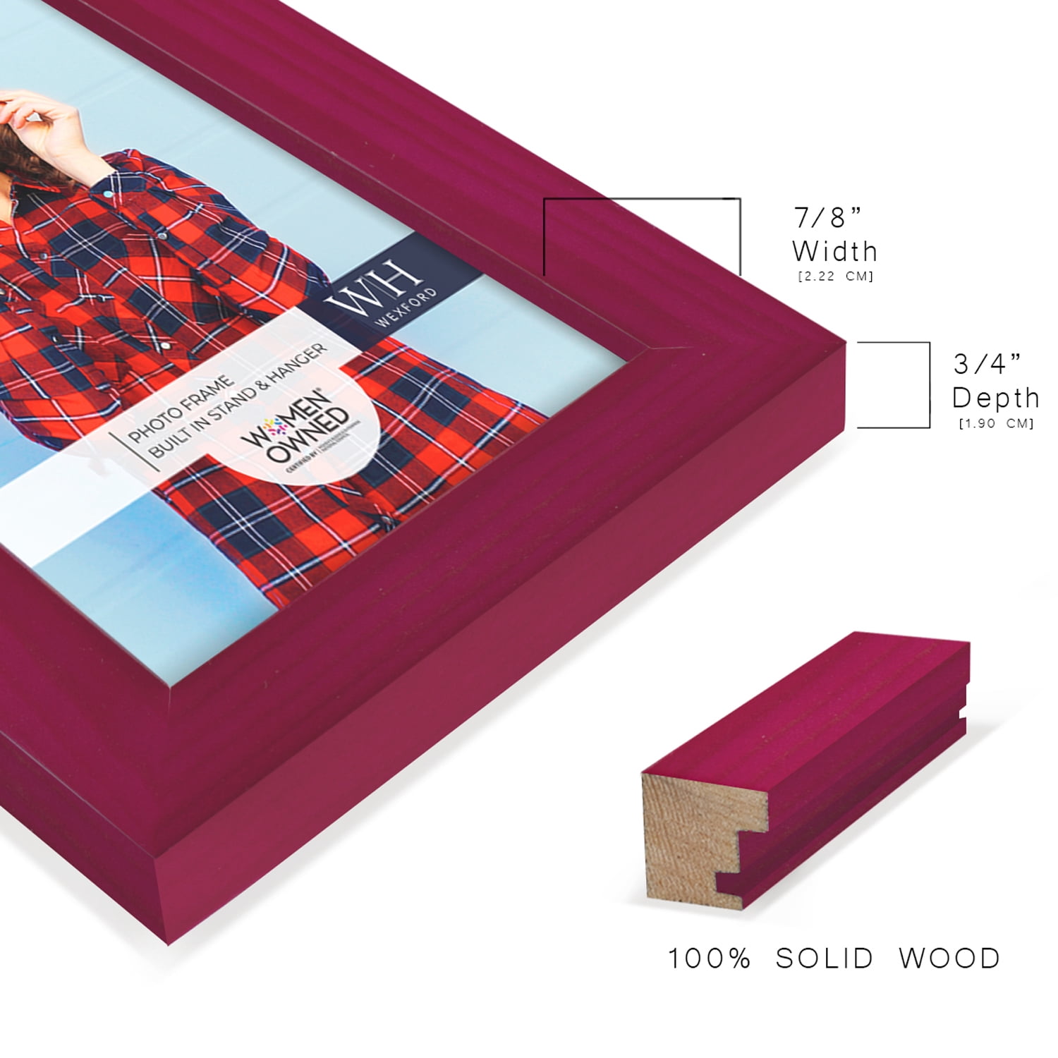 Woodgrain 5 in. x 7 in. Cherry Red Picture Frame (Set of 2)
