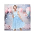 thumbnail image 4 of Sunny Fashion Flower Girl Dress Blue Net Ruffle Wedding Vintage Formal Gown Mesh 12 Years, 4 of 8