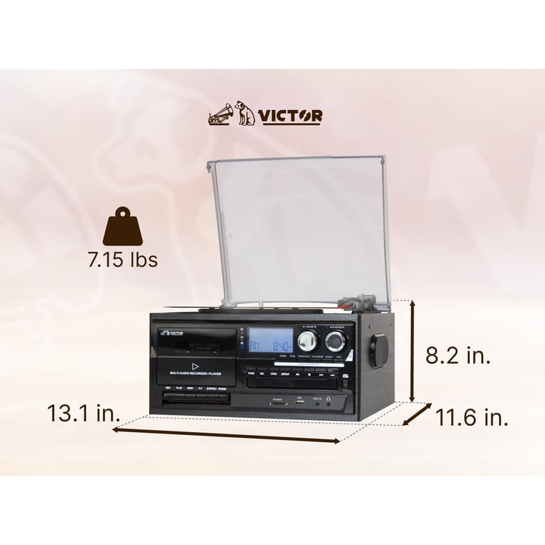 Victor, Cosmopolitan 8-in-1 Turntable Music Center, VWRP-4200