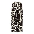 thumbnail image 6 of WTOBBY Women's Printed Wide Leg Pants with Floral Design High Waist Drawstring Loose Casual Trousers and Side Pockets for Summer Style ,Dark Gray M, 6 of 6