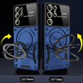 thumbnail image 2 of for Samsung Galaxy S22 Ultra Case with 360° Rotatable Invisible Ring Stand, Large Window Design Compatible with Magsafe, -Grade Protection Shockproof Phone Cover for Women Men, Blue, 2 of 14