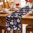 thumbnail image 5 of Beach Coastal Table Runner 70 Inches, Summer Nautical Shell Starfish Coral Black Bed Runner Dresser Scarves Tabletop for Indoor Outdoor Parties/Ceremony/Banquet, 13" x 70", 5 of 9
