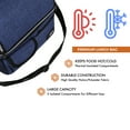 thumbnail image 3 of OPUX Insulated Dual Compartment Lunch Bag for Men, Women | Double Deck Reusable Lunch Pail Cooler Bag with Shoulder Strap, Soft Leakproof Liner | Large Lunch Box Tote for Work, School (Navy), 3 of 4