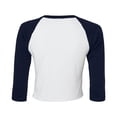 thumbnail image 2 of Bella + Canvas Womens Micro-Rib Raglan 3/4 Sleeve Crop T-Shirt, 2 of 4