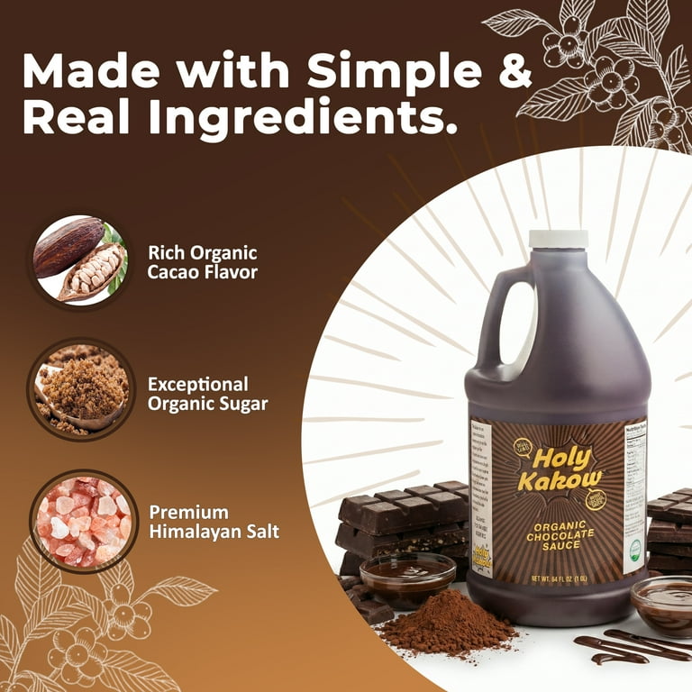 Holy Kakow Organic Chocolate Sauce for Coffee, Mochas, Desserts