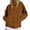 Brown, variant on Womens Oversized Funnel Neck Jackets, Windproof Waterproof Lightweight Shacket, Long Sleeve Button Down Hooded Raincoat, Windbreaker Rain Jacket Spring Fall Outerwear