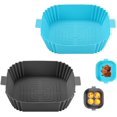 thumbnail image 1 of 2Pack Square Air Fryer Silicone Basket Tray Airfryer Accessories, 1 of 5