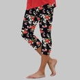 thumbnail image 4 of YDFCWXW Womens Capri Leggings Floral Print High Waist Lifting Capris Comfy Stretch Tummy Control Cropped Yoga Pant Black, L, 4 of 6