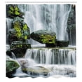thumbnail image 3 of Ambesonne Landscape Shower Curtain, Waterfall with Rocks, 69"Wx70"L, Green Black and White, 3 of 5
