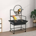 thumbnail image 3 of Bird Playstand, 66'' H Inch Birdcage Stand Activity Play Center with Perches and Ladders, Removable Tray, Bird Play Gym Ground Rolling Stand for Parakeet,Cockatiels Conures Parrots, Lockable Caster, 3 of 9