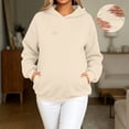 thumbnail image 2 of Admvng Womens Hoodie Sweatshirt Zipper Pocket Long Sleeve Solid Basic Casual Maternity Pullover Tops, 2 of 8