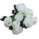 thumbnail image 2 of Ramo de flores de rosas artificiales de 11 cabezas, ramo de rosas falsas de tela de seda para banquete de boda nupcial, blanco Advancent HA6516-03B, 2 of 6