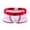 White, variant on VONCOS Mens Low Rise Mesh Boxer Briefs Sheer Breathable Everyday Underwear Quick Dry Nylon Spandex No Roll Elastic Waistband White/Red Trim,Size XL