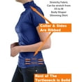 thumbnail image 2 of Women Seamless Short Sleeve Mock Neck Turtleneck Blouse Top Stretch Tee Shirts, 2 of 3
