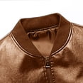 thumbnail image 6 of Fayshow0 Men'S Jackets Clearance Sale $12 Men's Spring And Fashion Casual Stand-up Collar Zipper Long Sleeve Hoodless Leather Jacket/jacket Khaki, 6 of 7