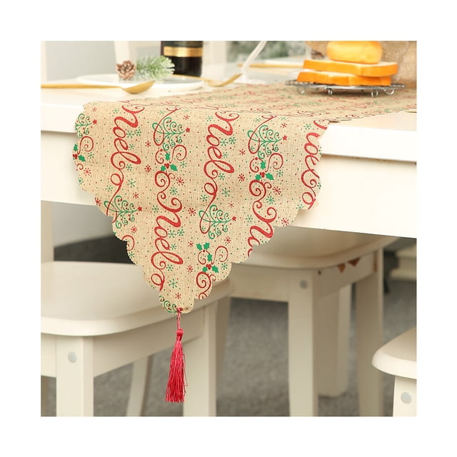 Wosthever Camino de de Navidad, manteles individuales cómodos resistentes al desgarro, mantel impreso decorativo, diseño de sala de estar, nuevo Kits de decoración para fiestas Inglés Impreso Wosthever HA068957-02