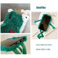 thumbnail image 3 of CPDD Fur Rabbit Compatible with iPhone 13 Mini, Cute Toy Warm Handmade Bunny Furry Soft Fur Diamond Plush Leopard Print Case Protective Covers (Plush Frog, iPhone 13 Mini), 3 of 6