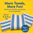 thumbnail image 3 of Cabana Beach Pool Spa Towels Striped Blue/White 100% Cotton 30" x 60", 3 of 10