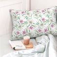 thumbnail image 4 of Pofeuu Lilies Flowers Print Polyester Microfiber Plush Pillowcases, Super Soft and Cozy Pillow Case Covers with Envelop Closure（Pillow core not included）-16"x24", 4 of 6