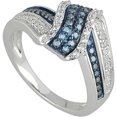thumbnail image 3 of 1/2 Carat T.W. Blue and White Diamond 10kt White Gold Bridge Ring, 3 of 3