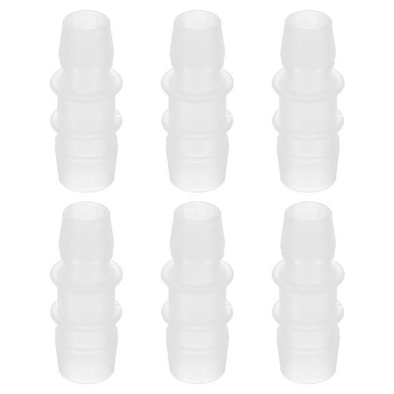 Hose Barb Reducer, 6 Pcs 5/8" to 1/2" Hose ID Connectors Joint Plastic Pipe Fitting Splicer Mender Adapter, White