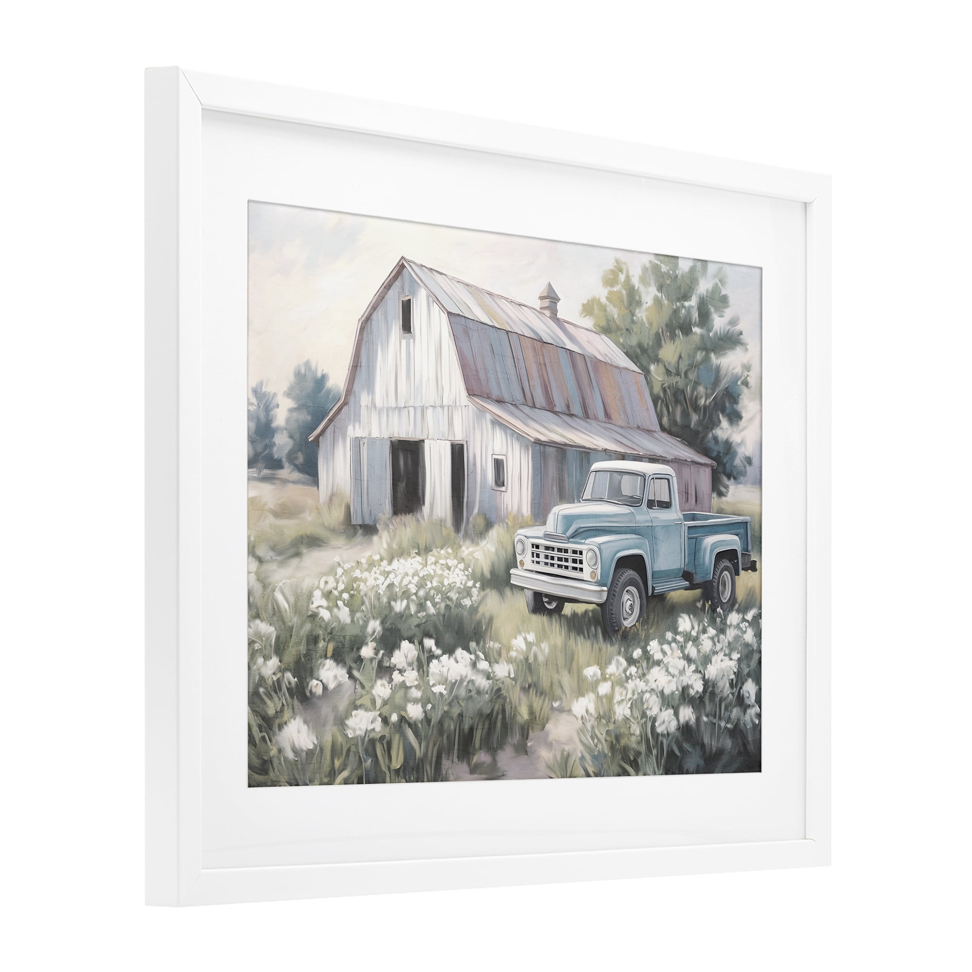 Stupell Industries Pastoral Farm Dreams White Framed Print Under Glass, design by Kim Allen