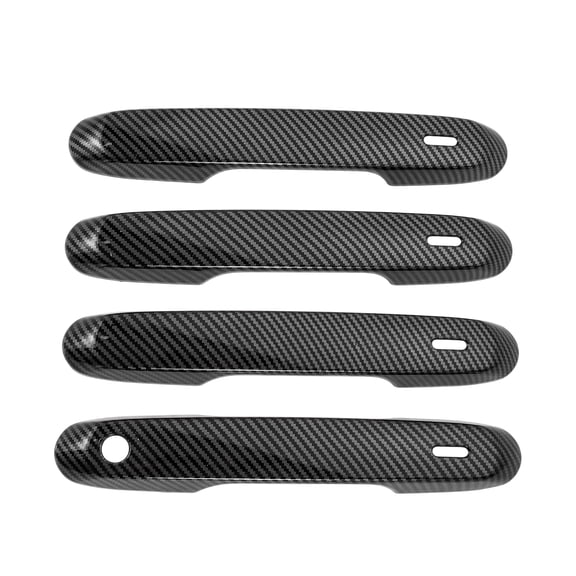 Unique Bargains Exterior Door Handle Cover Trim Door Handle Cover for Toyota Grand Highlander 2024-2025 Carbon Fiber Black 1 Set