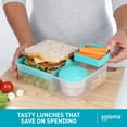 thumbnail image 4 of Sistema TO GO Bento Box Cubes | 1,65 L | Fiambrera para pausa con compartimentos y caja de aperitivos | Sin BPA | 2 unidades | Minty Teal &amp; Ocean Blue, 4 of 7