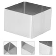 thumbnail image 2 of Molde cuadrado para mousse de acero inoxidable, cortador de mousse, molde para pastel, molde para postre, molde para repostería, herramienta para hornear (plata, 4 pulgadas), 2 of 5