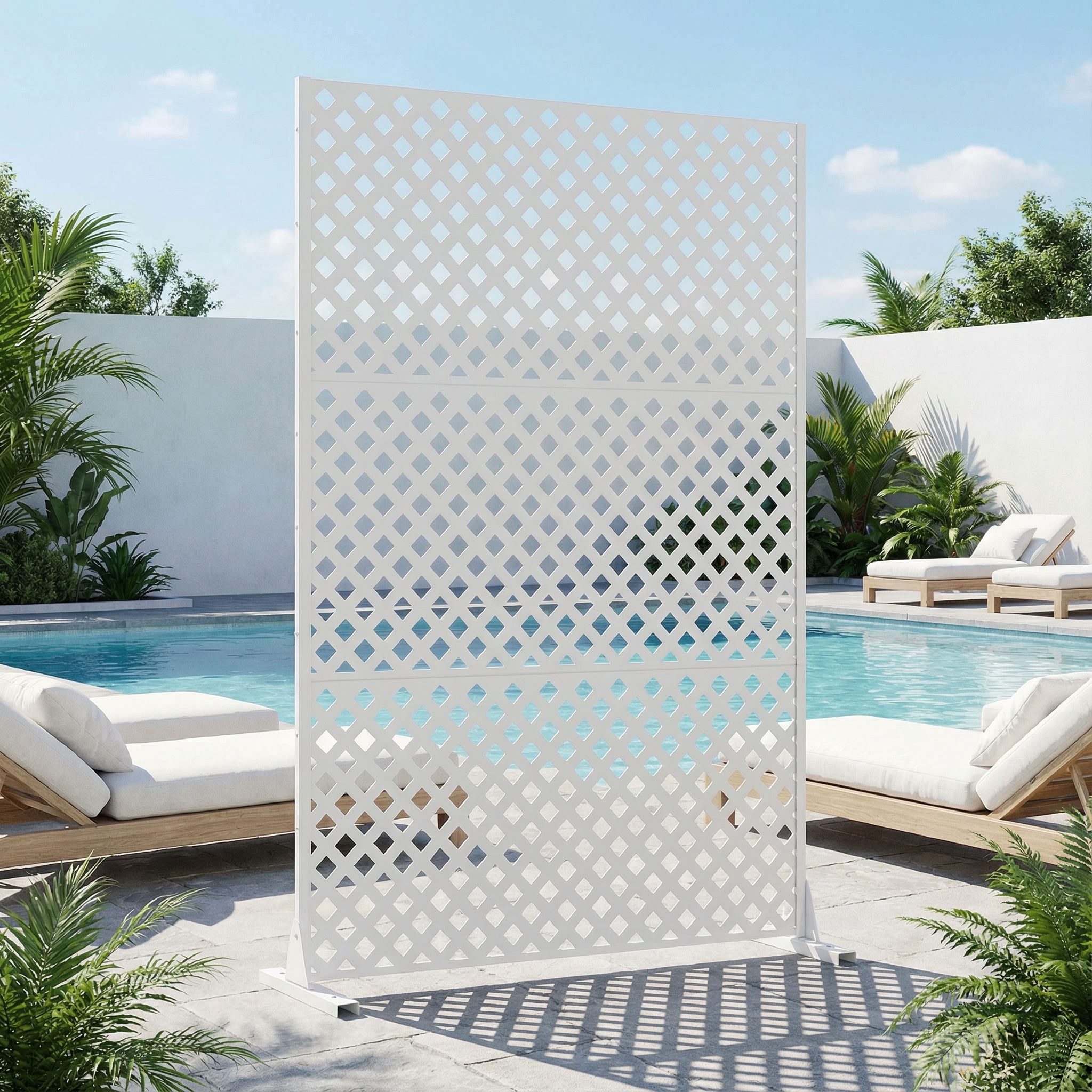 MAYEERTY 3 Panels Outdoor Privacy Screen, Metal Decorative Privacy Fence, Privacy Panel for Patio, Balcony, Backyard, Garden