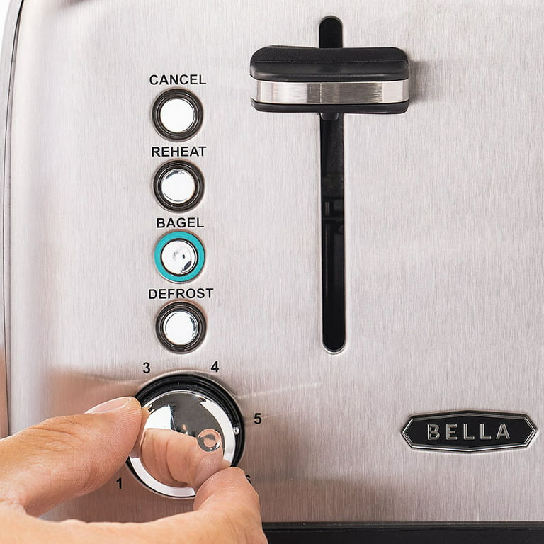 BELLA 4 Slice toaster, Stainless Steel and Aqua