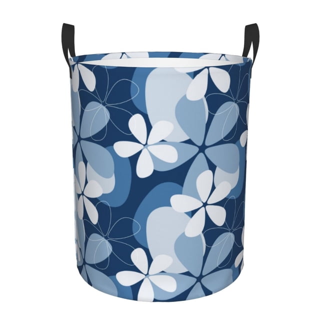 Balery Flower Cesta de ropa redonda con asas, impermeable, independiente, para ropa, juguetes, dormitorio y familia-Medium