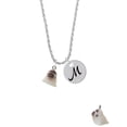 thumbnail image 2 of Delight Jewelry Resin Baby Seal Silvertone Script Initial Disc - M - Charm Necklace, 20"+3", 2 of 4