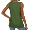 thumbnail image 4 of Qwertyu Womens Tank Tops Casual Sleeveless Tops for Women Dressy V Neck Babydoll Tank Tops Flowy Summer Shirts Army Green 2XL, 4 of 5