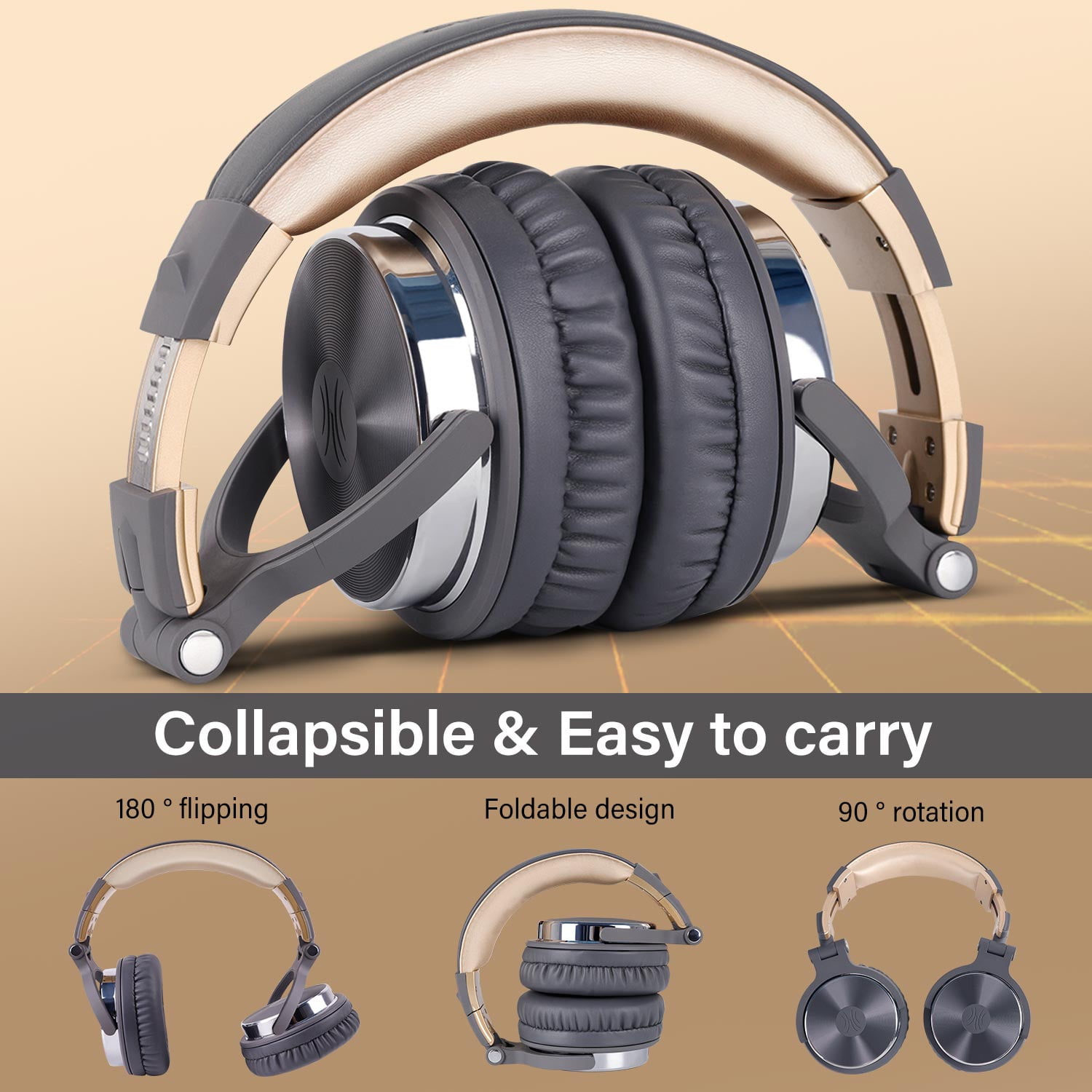 OneOdio Wired Over-Ear Headphones with Mic-50mm Driver Delivering HIFI Sound for PC Laptop Phones-Gray
